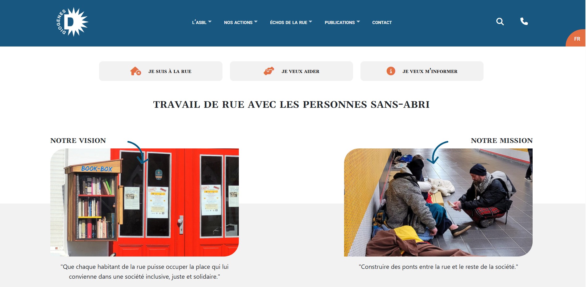 Refonte du site Diogenes : page d’accueil en version bureau