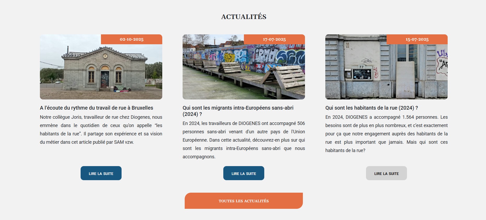 Refonte du site Diogenes : section actualités
