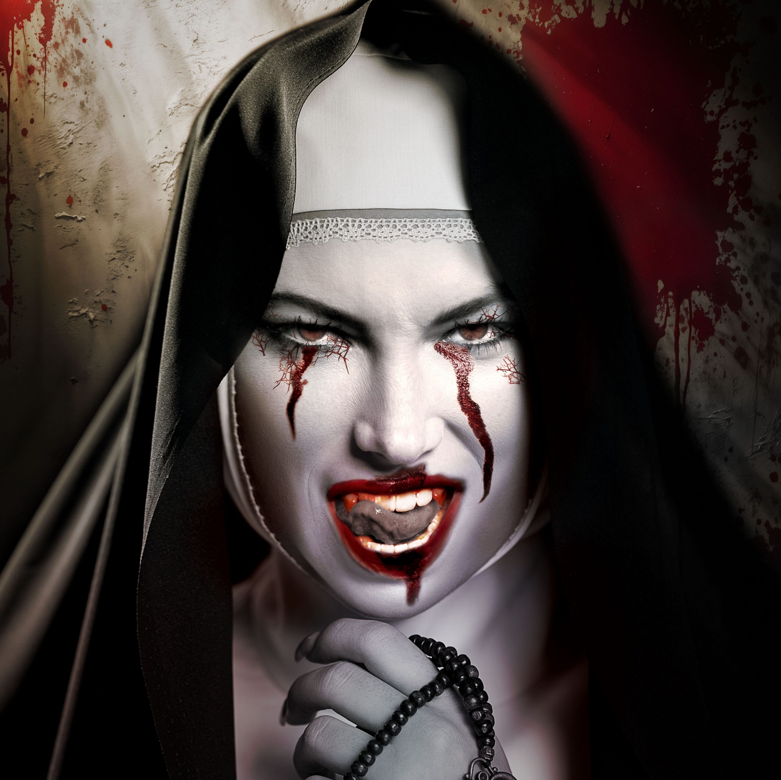 Photomontage vampire réalisé sur Photoshop, après retouche